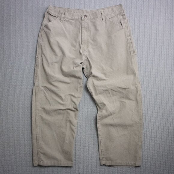 Wide Cotton Baggy Canvas Carpenter Rustler Pants - Picture 1 of 12